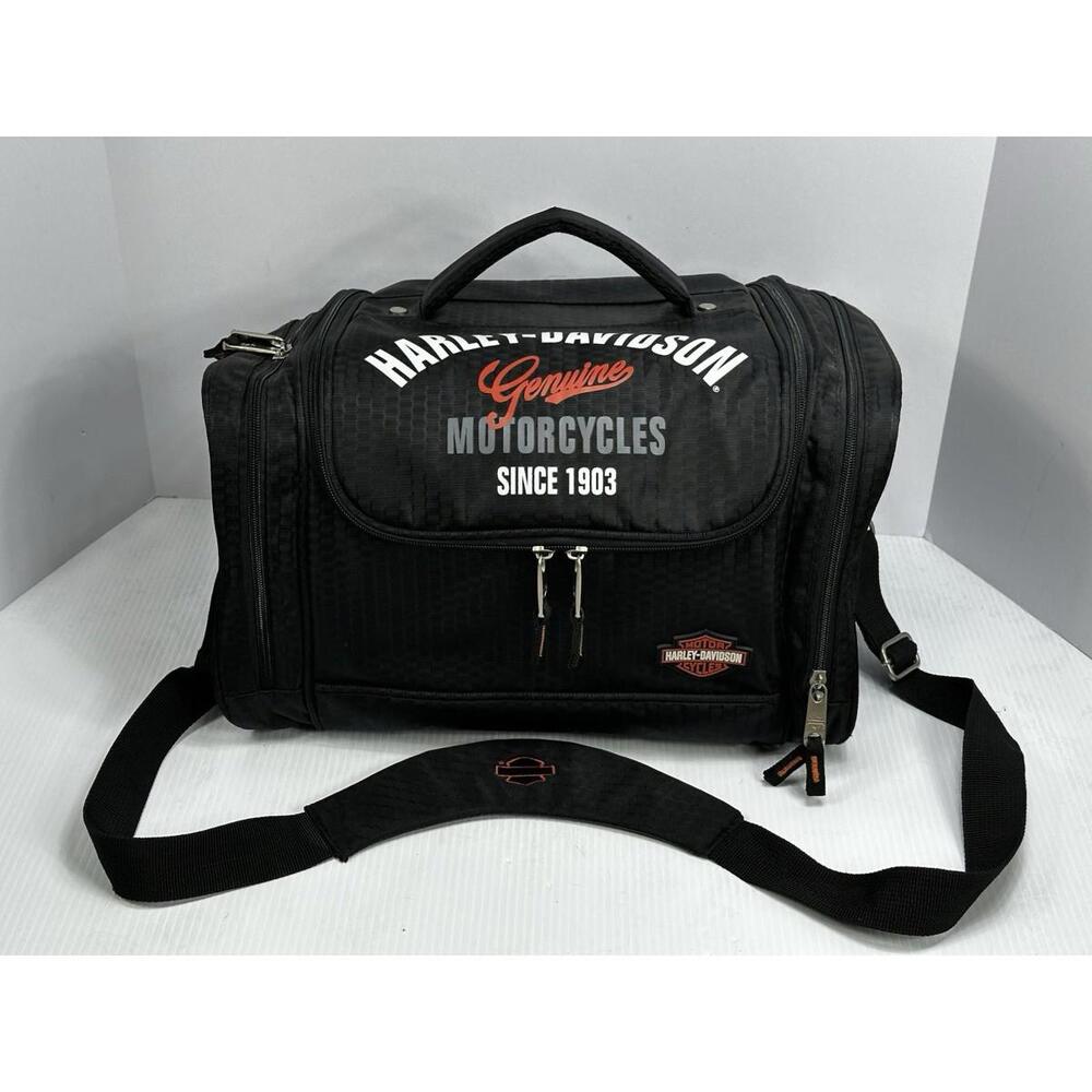 Harley Davidson Rugged Rebel Hop Along Duffel Bag Black Hidden Rain Cover‎